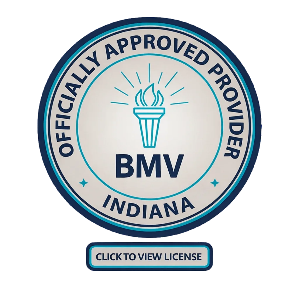 Indiana BMV approved provider seal